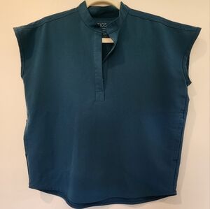 FIGS Caribbean Blue Rafaela Oversized Scrub Top Women's Size XS